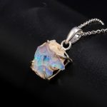 Natural Ethiopian Opal Vintage Gemstone Necklace Sterling Silver Unique Jewelry