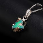 Natural Ethiopian Opal Handmade Rough Necklace Sterling Silver Jewelry Unique Gift
