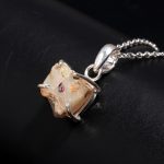 Natural Ethiopian Opal Healing Necklace For Women 925 Sterling Silver Rough Pendant