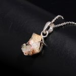 Natural Ethiopian Opal Rough Healing Necklace 925 Sterling Silver Anniversary Gift