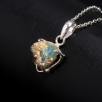 Natural Fire Ethiopian Opal Rough Vintage Pendant For Her Sterling Silver Necklace