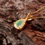 Natural Ethiopian Opal Pear Shape Necklace For Her 925 Sterling Silver Dainty Jewelry