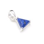 Natural  Lapis Lazuli Triangle Shape Charm Pendant Sterling Silver Jewelry For Love