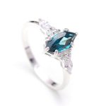 Natural London Blue Topaz Marquise Shape Ring 925 Sterling Silver Gemstone Jewelry