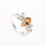 Natural Citrine Quartz Kite Birthstone Ring 925 Sterling Silver Delicate Jewelry