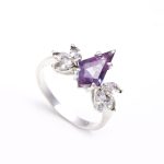 Purple Alexandrite Kite Shape Ring 925 Sterling Silver Birthstone Jewelry Unique Gift