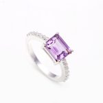 Natural Pink Amethyst Octagon Beautiful Ring 925 Sterling Silver Vintage Jewelry