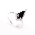 Natural Black Onyx Kite Shape Ring 925 Sterling Silver Handmade Ring Wedding Gift