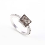 Natural Black Rutile Quartz Octagon Ring 925 Sterling Silver Anniversary Ring