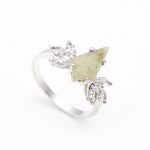 Natural Green Prehnite Kite Wedding Ring 925 Sterling Silver Jewelry Anniversary Gift