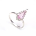 Natural Rose Quartz Kite Handmade Ring 925 Sterling Silver Jewelry For Bridesmaids