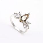 Natural Green Amethyst Kite Shape Ring 925 Sterling Silver Women Wedding Jewelry