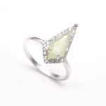 Natural Prehnite Kite Stackable Ring 925 Sterling Silver Unique Engagement Ring