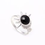 Natural Black Onyx Sun & Moon Vintage Ring 925 Sterling Silver Round Men's Ring