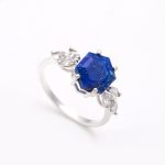 Natural Lapis Lazuli Hexagon Beautiful Ring 925 Sterling Silver Handmade Jewelry