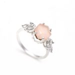 Natural Chalcedony Hexagon Birthstone Ring 925 Sterling Silver Wedding Jewelry