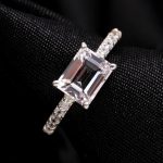 Natural White Topaz Octagon Healing Crystal Ring 925 Sterling Silver Dainty Jewelry