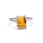 Natural Montana Agate Octagon Shape Statement Ring 925 Sterling Silver Boho Jewelry