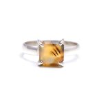 Natural Montana Agate Asscher Octagon Anniversary Ring 925 Sterling Silver Birthday Gift
