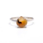 Natural Montana Agate Heart Shape Wedding Ring 925 Sterling Silver Halloween Gift