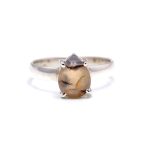 Genuine Montana Agate Pear Shape Birthstone Ring 925 Sterling Silver Jewelry Christmas Gift
