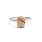 Natural Montana Agate Oval Gemstone Dainty Ring 925 Sterling Silver Healing Jewelry