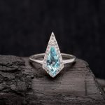 Natural Sky Blue Topaz Kite Bridesmaids Ring 925 Sterling Silver Wedding Jewelry Birthday Gift