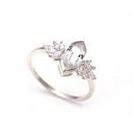 Natural White Crystal Elongated Hexagon Vintage Ring 925 Sterling Silver Handmade Jewelry