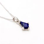 Natural Blue Lapis Lazuli Kite Chain Pendant 925 Sterling Silver Birthstone Jewelry Wedding Gift
