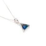 100% Natural Fluorite Triangle Shape Necklace 925 Sterling Silver Unique Gemstone Jewelry