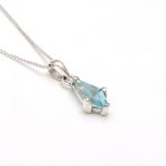 Natural Sky Blue Topaz Kite Minimalist Necklace 925 Sterling Silver Wedding Jewelry Unique Gift