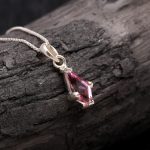 Natural Pink Topaz Kite Shape Handmade Necklace 925 Sterling Silver Healing Jewelry