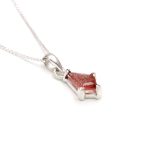 Natural Strawberry Quartz Kite Statement Necklace 925 Sterling Silver Vintage Jewelry