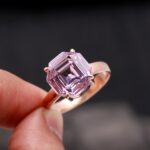Natural Pink Amethyst Octagon Ring Solid Silver Rose Gold Plated Wedding Jewelry Birthday Gift