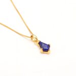 Natural Lapis Lazuli Kite Necklace 14K Gold Minimalist Jewelry Birthday Gift For Love
