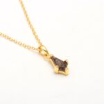 Natural Black Rutile Quartz Kite Handmade Necklace 14K Gold Elegant Jewelry For Her