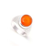 Natural Carnelian Oval Shape Engagement Men's Ring 925 Sterling Silver Stacking Jewelry