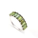 100% Natural Tourmaline Baguette Shape Statement Ring 925 Sterling Silver Elegant Jewelry