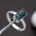 Natural Garden Moss Agate Octagon Shape Ring 925 Sterling Silver Handmade Jewelry Wedding Gift