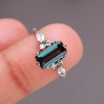 Natural London Blue Topaz Octagon Shape Ring 925 Sterling Silver Black Oxidized Anniversary Jewelry