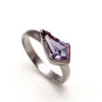 Alexandrite Kite Shape Anniversary Ring 925 Sterling Silver Black Oxidized Boho Jewelry Birthday Gift