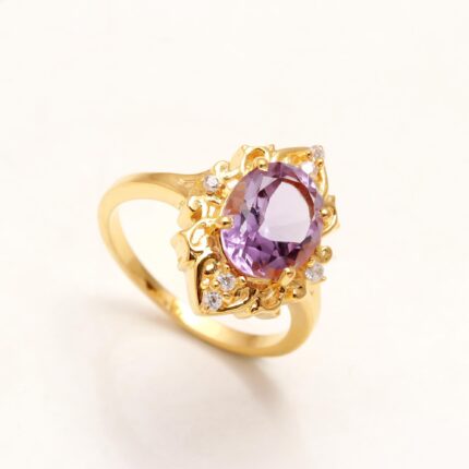 Natural Pink Amethyst Oval Shape Ring, 14k Gold Decent Jewelry, Pink Crystal Ring, Solitaire Ring, Delicate Ring, Dainty Ring, Wedding Gift