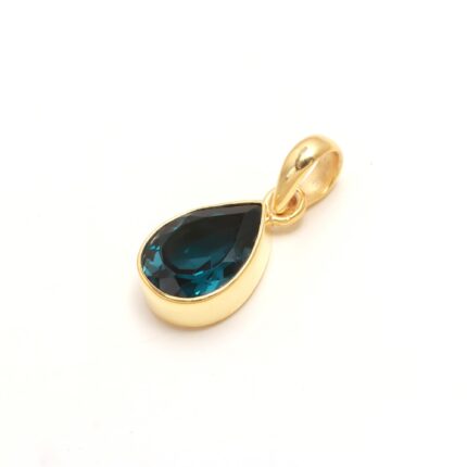 AAA Quality London Blue Topaz Pear Pendant, 14K Gold Lightweight Jewelry, Elegant Pendant, Delicate Pendant, Boho Necklace, Birthday Gift