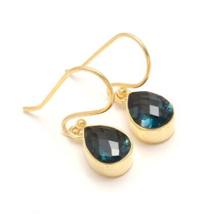 AAA Quality London Blue Topaz Pear Earrings, 14K Gold Lightweight Jewelry, Elegant Earrings, Delicate Earrings, Boho Earrings, Birthday Gift
